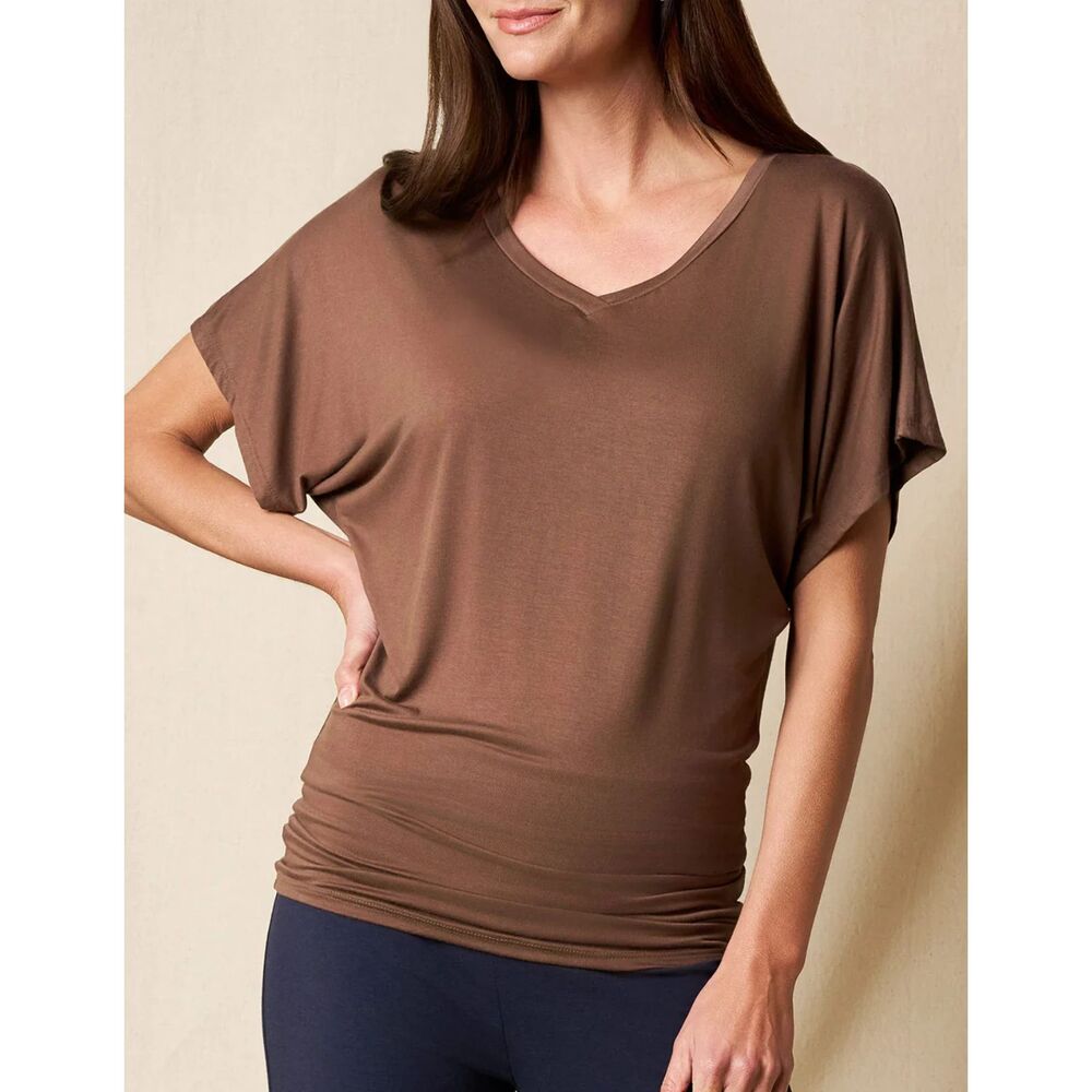 Women's SIVANA Bamboo Dolman Tunic in Chocolate Size Small